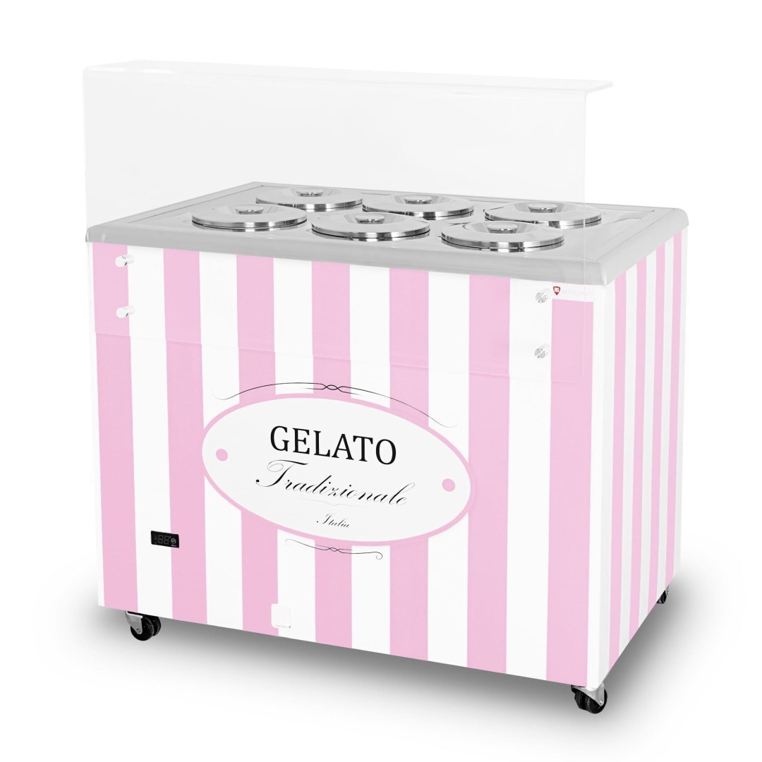 Konserwator do lodów GELATO POZETTI 6 PINK z przodu